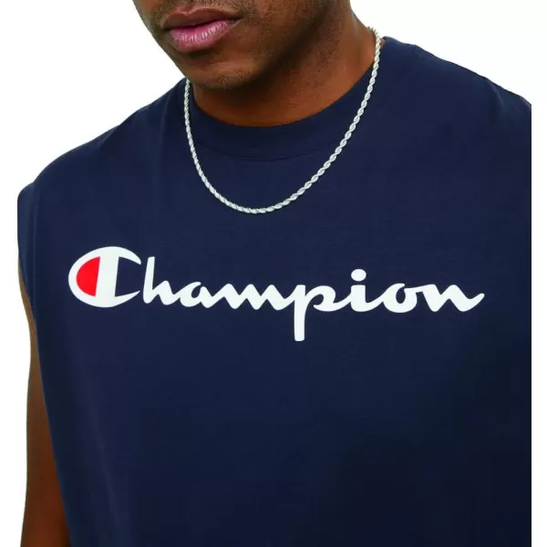 imageChampion Mens Big and Tall Sleeveless Tank Top ShirtsNavy Script