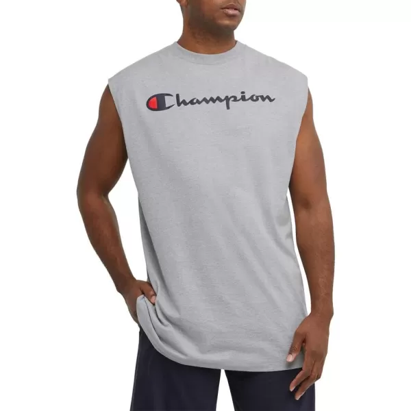 imageChampion Mens Big and Tall Sleeveless Tank Top ShirtsOxford Gray Script