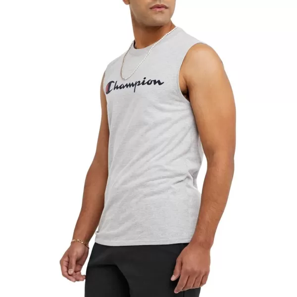 imageChampion Mens Big and Tall Sleeveless Tank Top ShirtsOxford Gray Script
