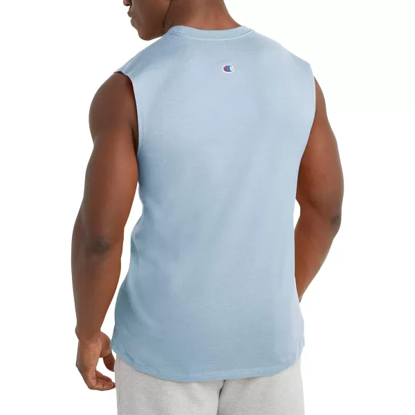 imageChampion Mens Big and Tall Sleeveless Tank Top ShirtsRefine Sky Blue Script