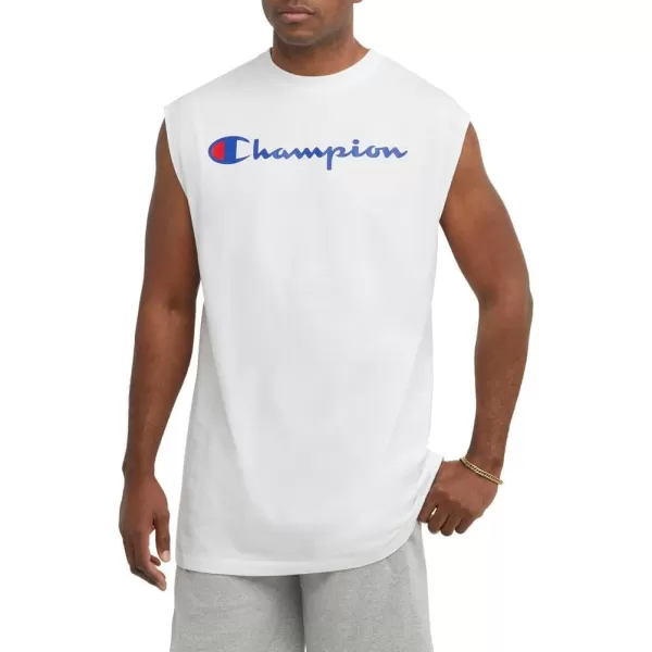 imageChampion Mens Big and Tall Sleeveless Tank Top ShirtsWhite Script