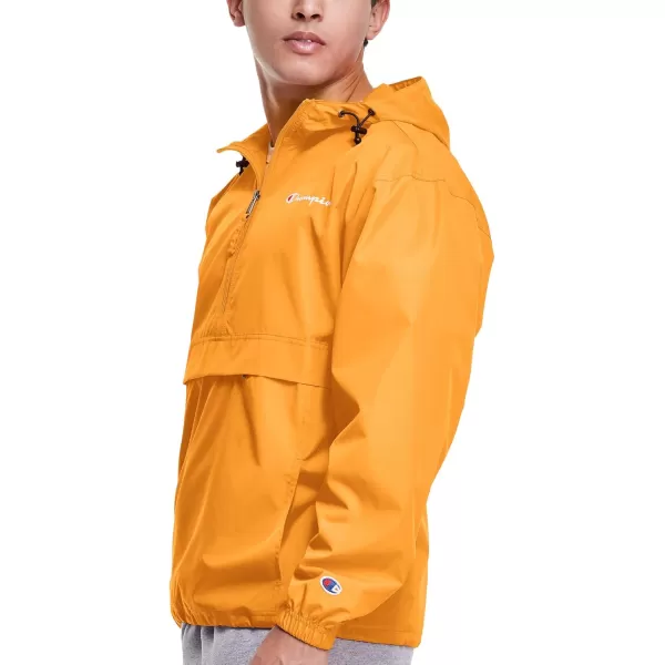 imageChampion Mens Jacket Stadium Packable Wind and Water Resistant Jacket Reg Or Big ampamp TallC Gold Small Script