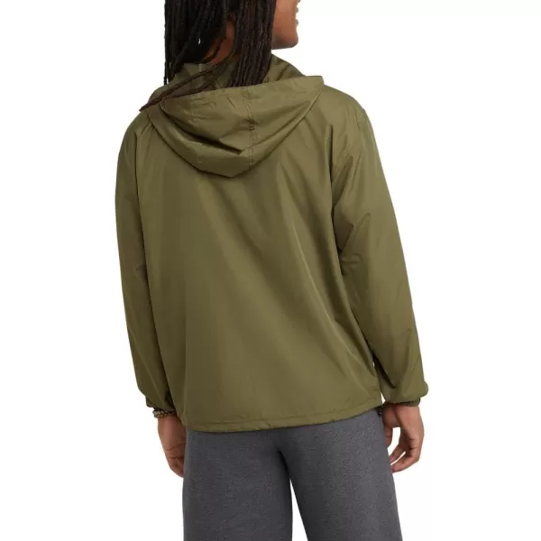 imageChampion Mens Jacket Stadium Packable Wind and Water Resistant Jacket Reg Or Big ampamp TallCargo Olive Small Script