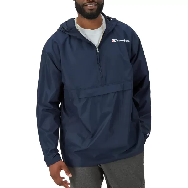 imageChampion Mens Jacket Stadium Packable Wind and Water Resistant Jacket Reg Or Big ampamp TallNavy Small Script