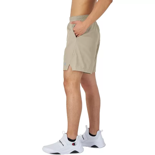 imageChampion Mens MVP 7quot Sport Short  No Liner C Logo Retired ColorsArctic Cold Beige Hd C Logo