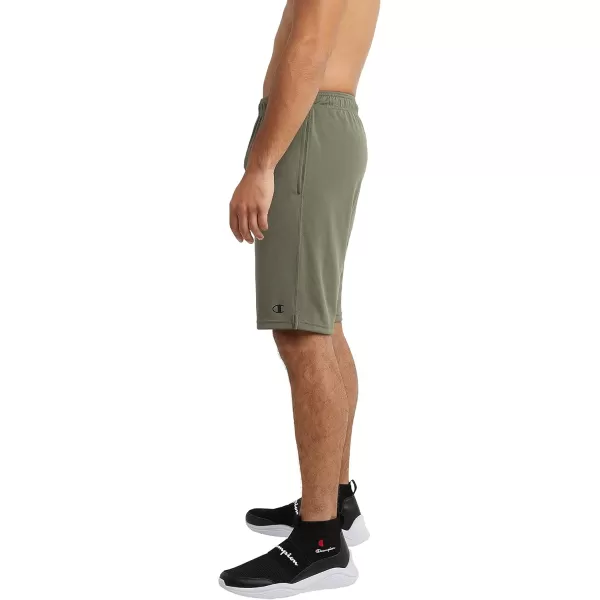 imageChampion Mens Sport Shorts Moisture Wicking Athletic Shorts Gym Shorts Reg Or Big ampamp TallCargo Olive C Logo