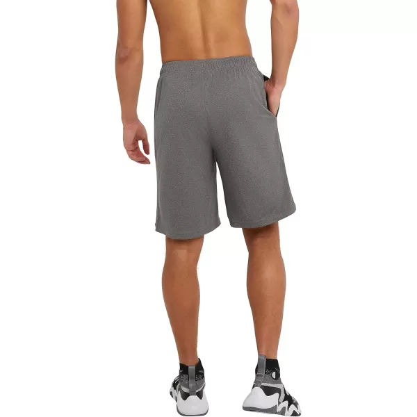 imageChampion Mens Sport Shorts Moisture Wicking Athletic Shorts Gym Shorts Reg Or Big ampamp TallGranite Heather C Logo