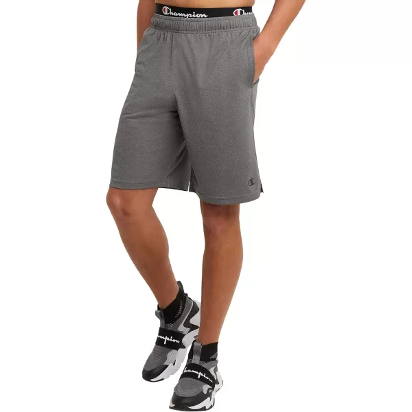 imageChampion Mens Sport Shorts Moisture Wicking Athletic Shorts Gym Shorts Reg Or Big ampamp TallGranite Heather C Logo