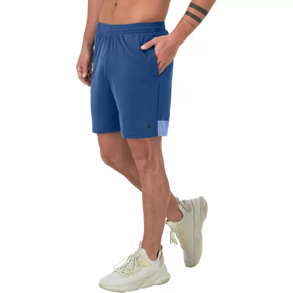 imageChampion Mens Sport Shorts Moisture Wicking Athletic Shorts Gym Shorts Reg Or Big ampamp TallSteel Blue InkPlaster Blue Reflective C