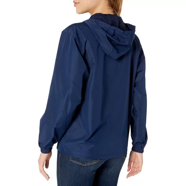 imageChampion Womens Packable WaterResistant Windbreaker JacketAthletic Navy Small Script