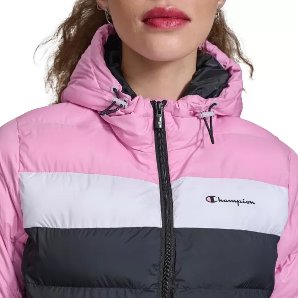 imageChampion Womens Quilted Coat Packable Puffer Jacket with HoodMauveNavy Combo