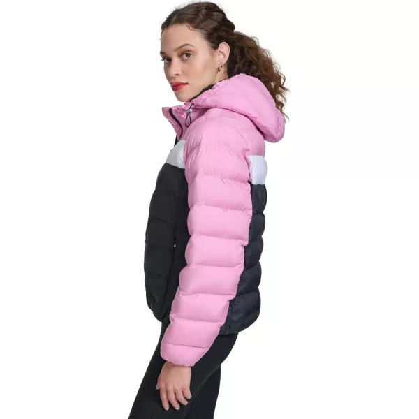 imageChampion Womens Quilted Coat Packable Puffer Jacket with HoodMauveNavy Combo