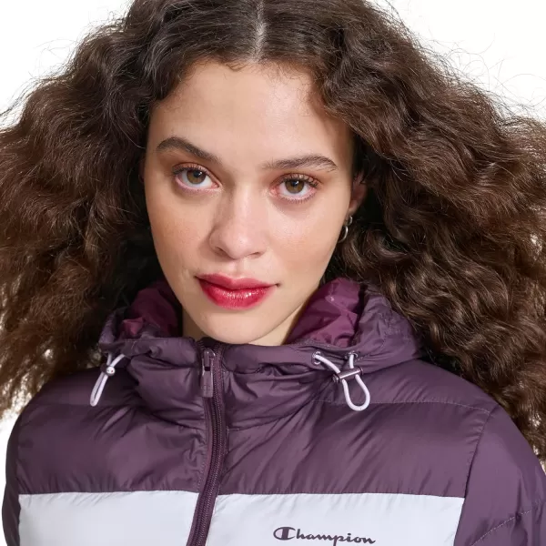 imageChampion Womens Quilted Coat Packable Puffer Jacket with HoodPlum Perfect Combo
