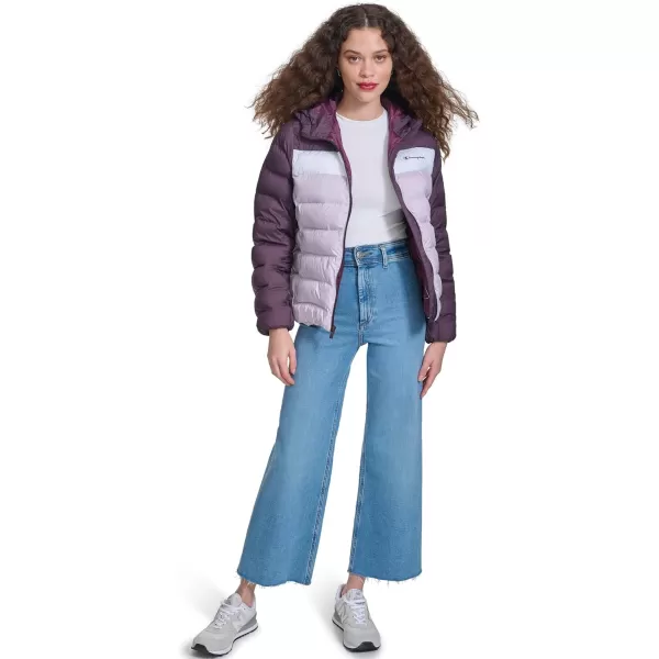imageChampion Womens Quilted Coat Packable Puffer Jacket with HoodPlum Perfect Combo