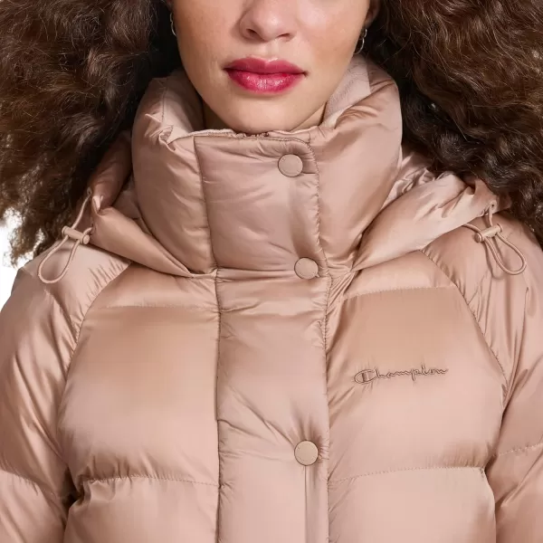 imageChampion Womens Quilted MidWeight Puffer Jacket with HoodWarm Taupe