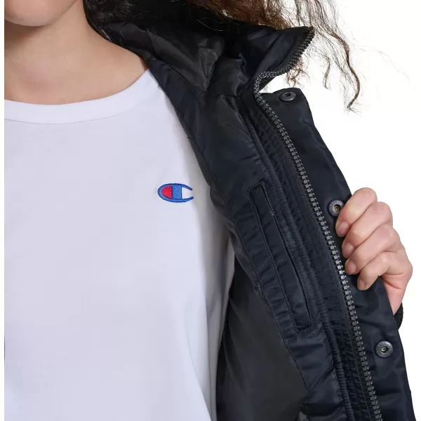 imageChampion Womens Quilted Snorkel Puffer Jacket with HoodBlack