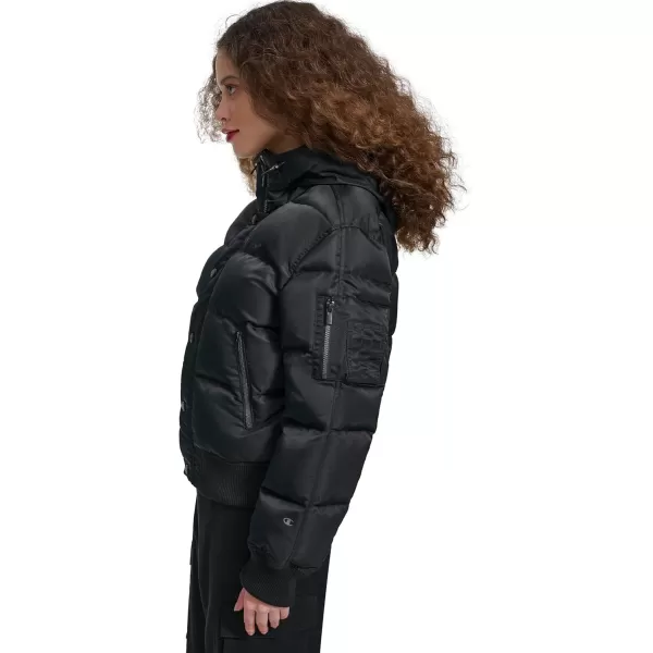 imageChampion Womens Quilted Snorkel Puffer Jacket with HoodBlack