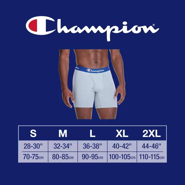 imageUnderwear Boxer Briefs Everyday Active Lightweight Stretch 3packBlue Print With Champion LogoNavySilverstone  3 Pack