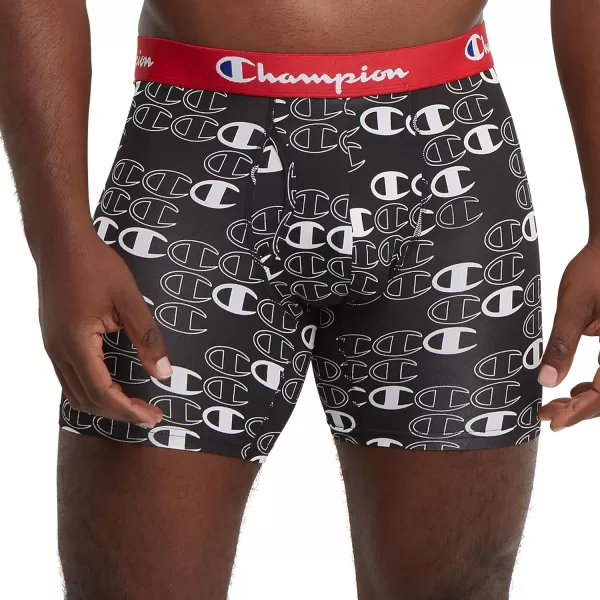 imageUnderwear Boxer Briefs Everyday Active Lightweight Stretch 3packNew EbonyNew Ebony With C Logo Print Silverstone  3 Pack