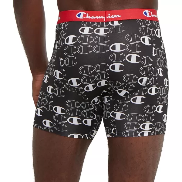 imageUnderwear Boxer Briefs Everyday Active Lightweight Stretch 3packNew EbonyNew Ebony With C Logo Print Silverstone  3 Pack