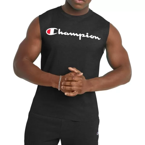 imageChampion Mens Big and Tall Sleeveless Tank Top ShirtsBlack Script