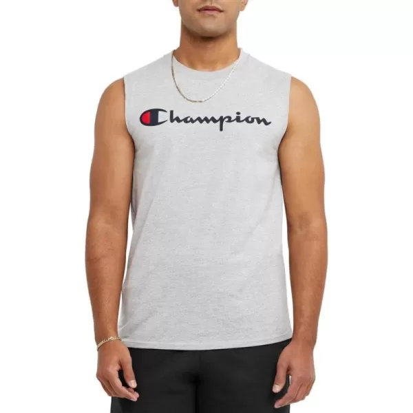 imageChampion Mens Big and Tall Sleeveless Tank Top ShirtsOxford Gray Script