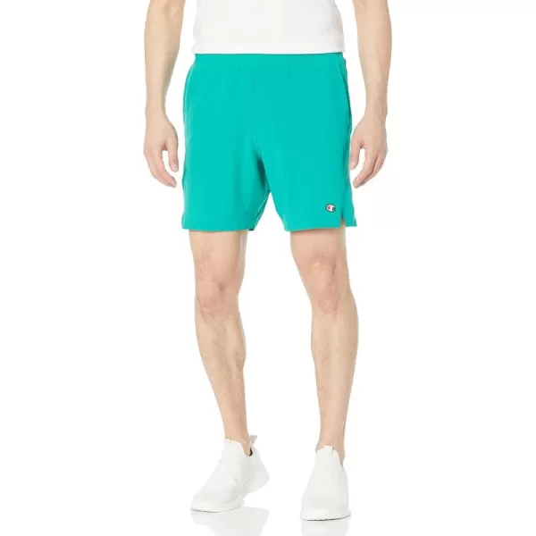 imageChampion Mens MVP 7quot Sport Short  No Liner C Logo Retired ColorsGreen Reef C Patch Logo