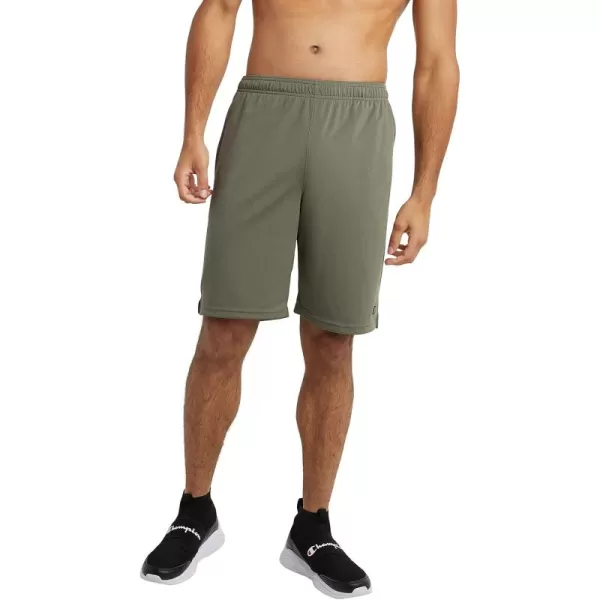 imageChampion Mens Sport Shorts Moisture Wicking Athletic Shorts Gym Shorts Reg Or Big ampamp TallCargo Olive C Logo