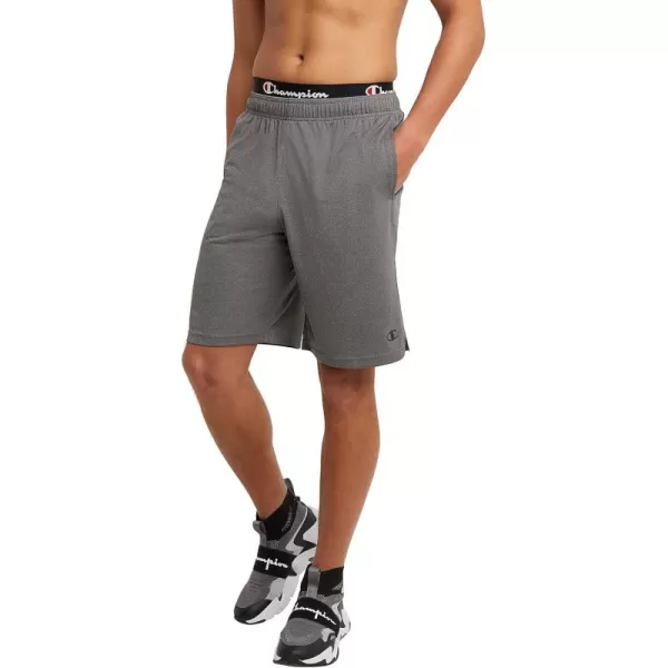 imageChampion Mens Sport Shorts Moisture Wicking Athletic Shorts Gym Shorts Reg Or Big ampamp TallGranite Heather C Logo