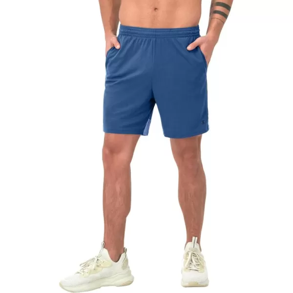 imageChampion Mens Sport Shorts Moisture Wicking Athletic Shorts Gym Shorts Reg Or Big ampamp TallSteel Blue InkPlaster Blue Reflective C