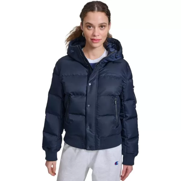 imageChampion Womens Quilted Snorkel Puffer Jacket with HoodNavy