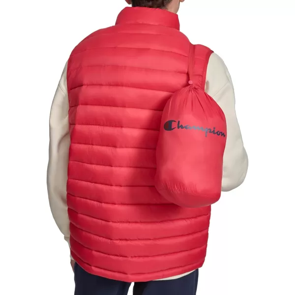 imageChampion Mens Packable Puffer Vest with Stand CollarChili Pepper