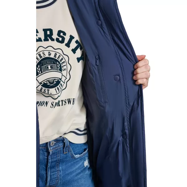 imageChampion Womens Extra Long Quilted Puffer Jacket with HoodNavy