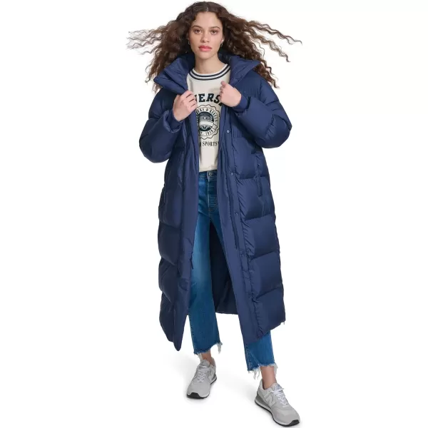 imageChampion Womens Extra Long Quilted Puffer Jacket with HoodNavy