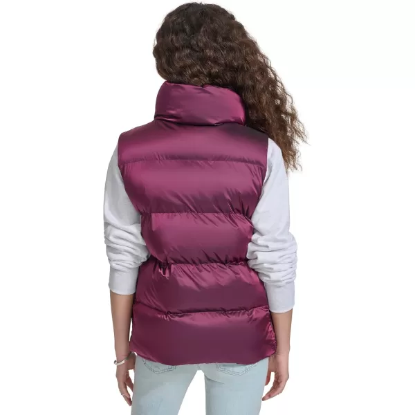 imageChampion Womens Satin Quilted Puffer Vest with Stand CollarDark Pink