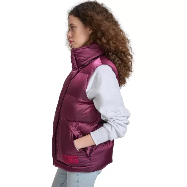 imageChampion Womens Satin Quilted Puffer Vest with Stand CollarDark Pink