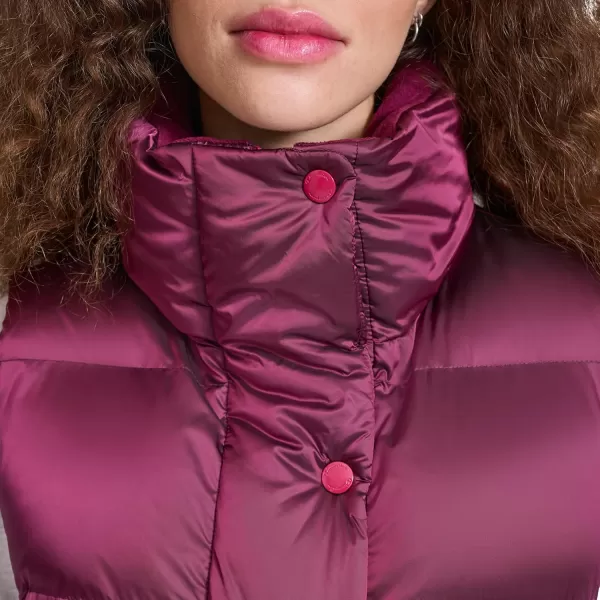 imageChampion Womens Satin Quilted Puffer Vest with Stand CollarDark Pink