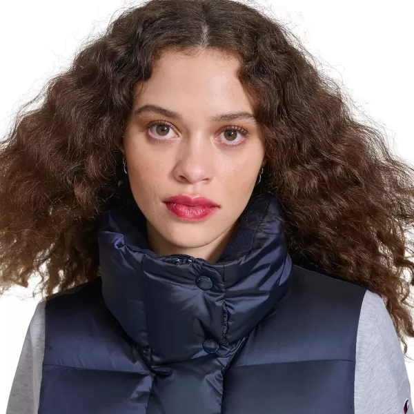 imageChampion Womens Satin Quilted Puffer Vest with Stand CollarNavy