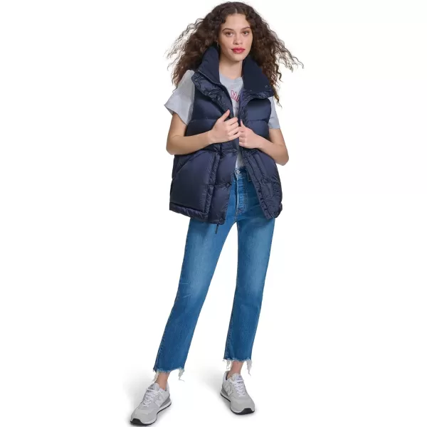 imageChampion Womens Satin Quilted Puffer Vest with Stand CollarNavy