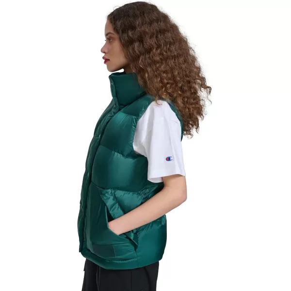 imageChampion Womens Satin Quilted Puffer Vest with Stand CollarRainforest