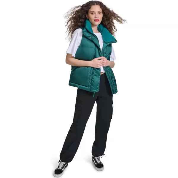 imageChampion Womens Satin Quilted Puffer Vest with Stand CollarRainforest