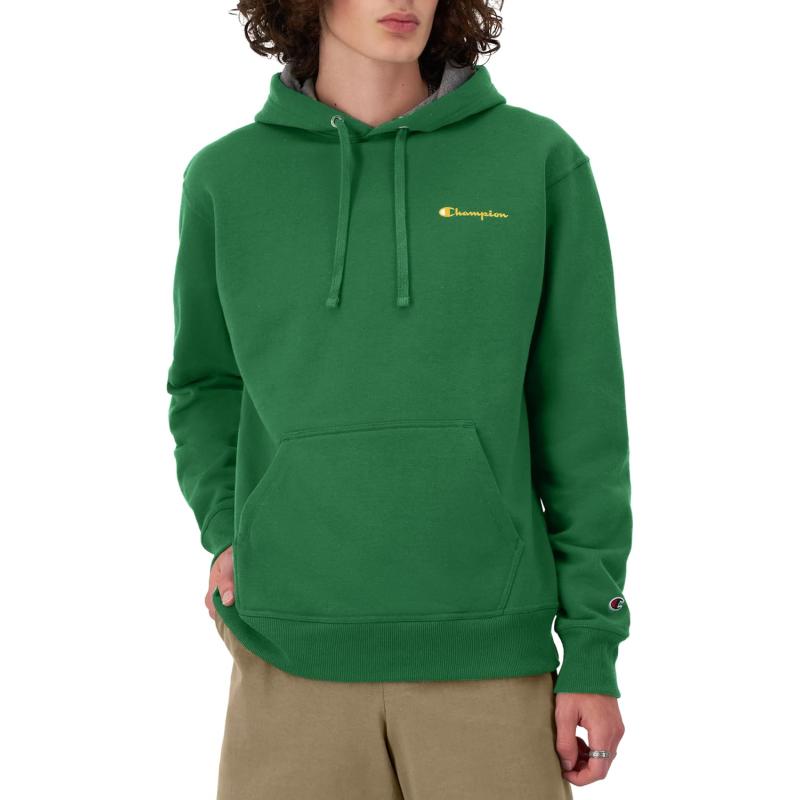imageChampion Mens Hoodie Powerblend Fleece Mens Hoodie Comfortable Mens Sweatshirt Script Logo Reg or Big ampamp TallRoad Sign Green Small Script
