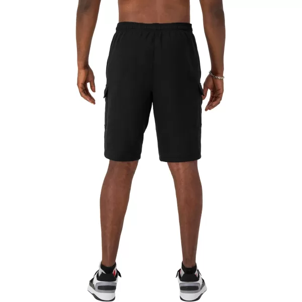 imageChampion Mens Cargo Shorts Powerblend Shorts For Men Comfortable Cargo Shorts For Men Reg Or Big ampamp TallBlack C Patch Logo