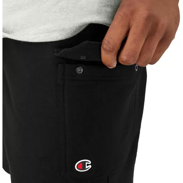 imageChampion Mens Cargo Shorts Powerblend Shorts For Men Comfortable Cargo Shorts For Men Reg Or Big ampamp TallBlack C Patch Logo