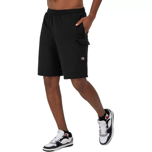 imageChampion Mens Cargo Shorts Powerblend Shorts For Men Comfortable Cargo Shorts For Men Reg Or Big ampamp TallBlack C Patch Logo