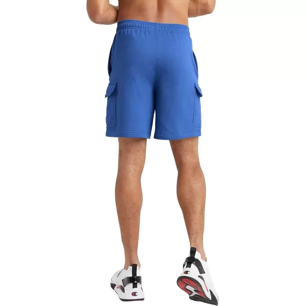 imageChampion Mens Cargo Shorts Powerblend Shorts For Men Comfortable Cargo Shorts For Men Reg Or Big ampamp TallBright Royal C Patch Logo