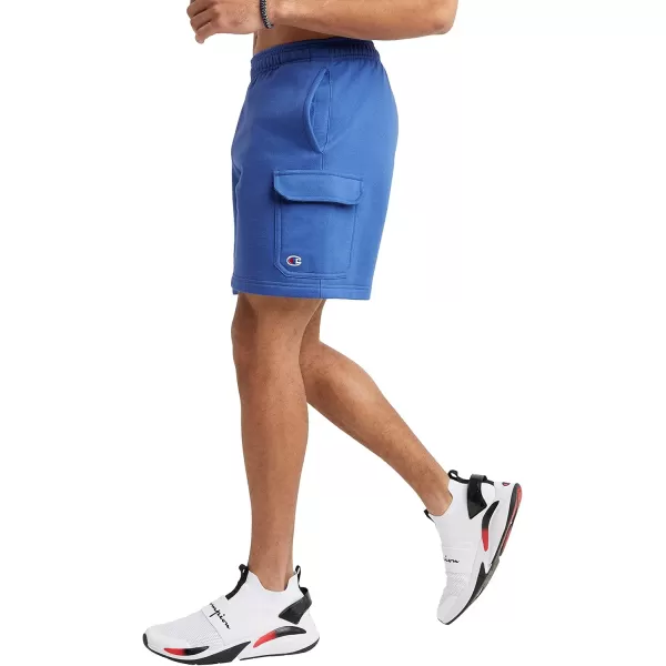 imageChampion Mens Cargo Shorts Powerblend Shorts For Men Comfortable Cargo Shorts For Men Reg Or Big ampamp TallBright Royal C Patch Logo