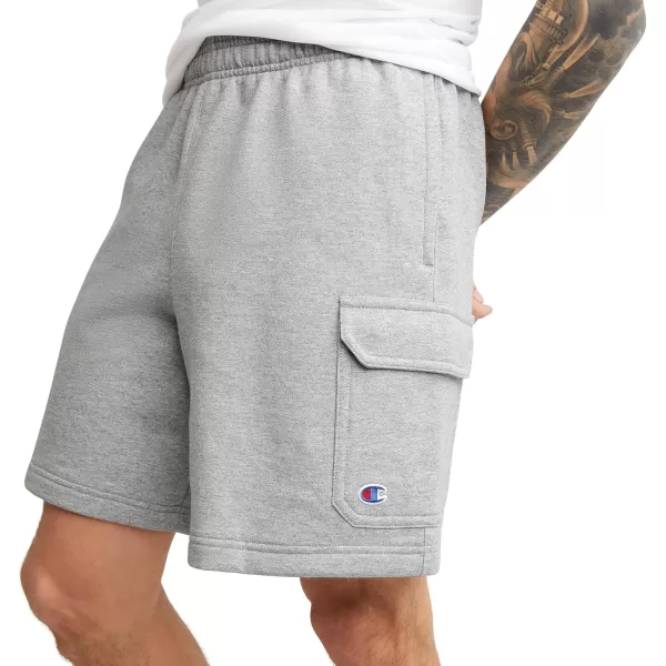 imageChampion Mens Cargo Shorts Powerblend Shorts For Men Comfortable Cargo Shorts For Men Reg Or Big ampamp TallOxford Gray C Patch Logo