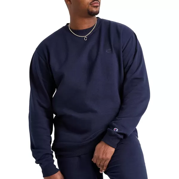 imageChampion Mens Crewneck Powerblend Fleece Sweatshirt Crewneck Sweatshirts Reg Or Big ampamp TallNavy C Logo