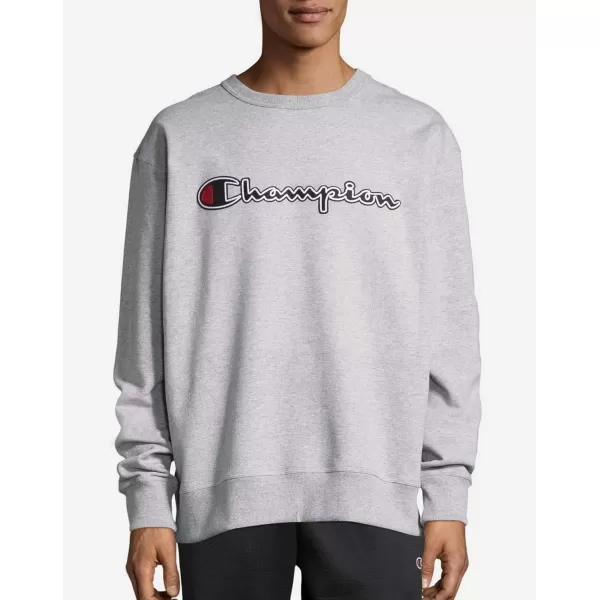 imageChampion Mens Crewneck Powerblend Fleece Sweatshirt Crewneck Sweatshirts Reg Or Big ampamp TallOxford Gray